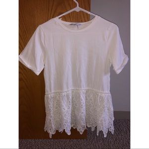 NWOT PEPLUM LACE SHIRT